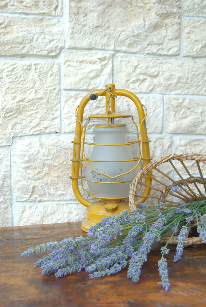Lampada in vetro decorato