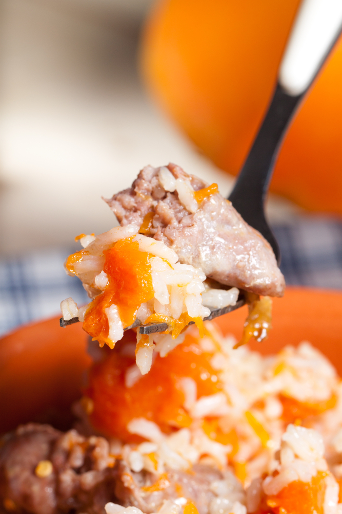 Risotto alla zucca e salsiccia