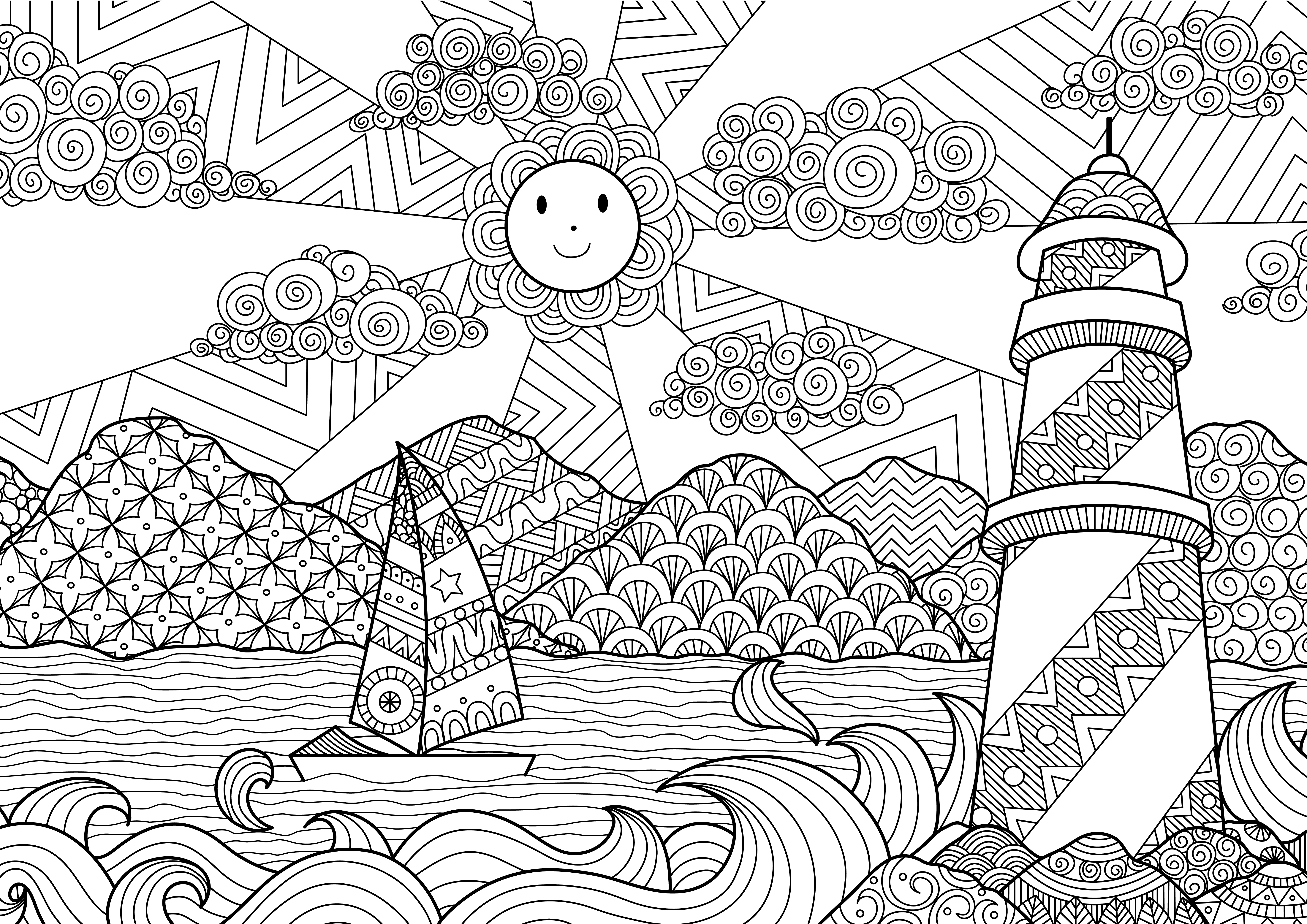 Disegni mare da colorare: le immagini antistress