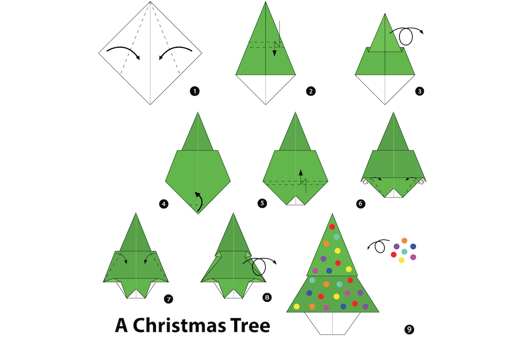 Origami di Natale facile: l’albero in pochi minuti