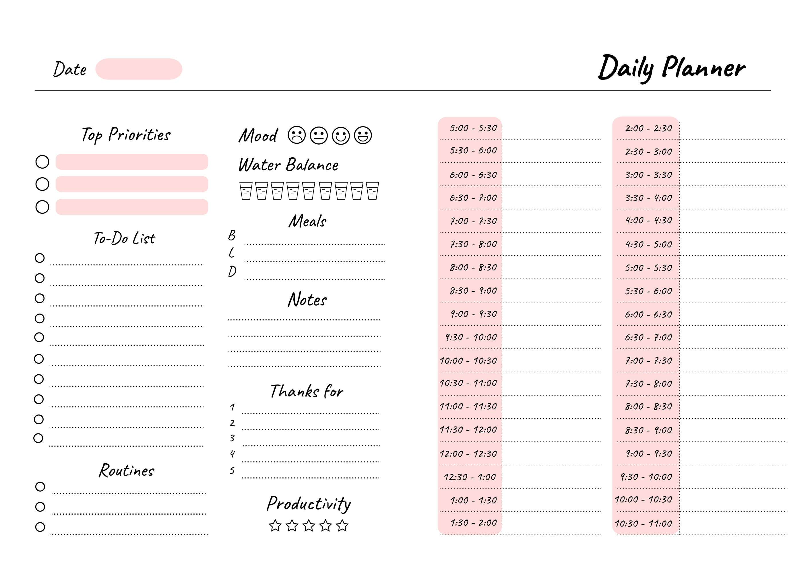 Planner giornaliero da stampare gratis: 11 modelli per l'agenda perfetta
