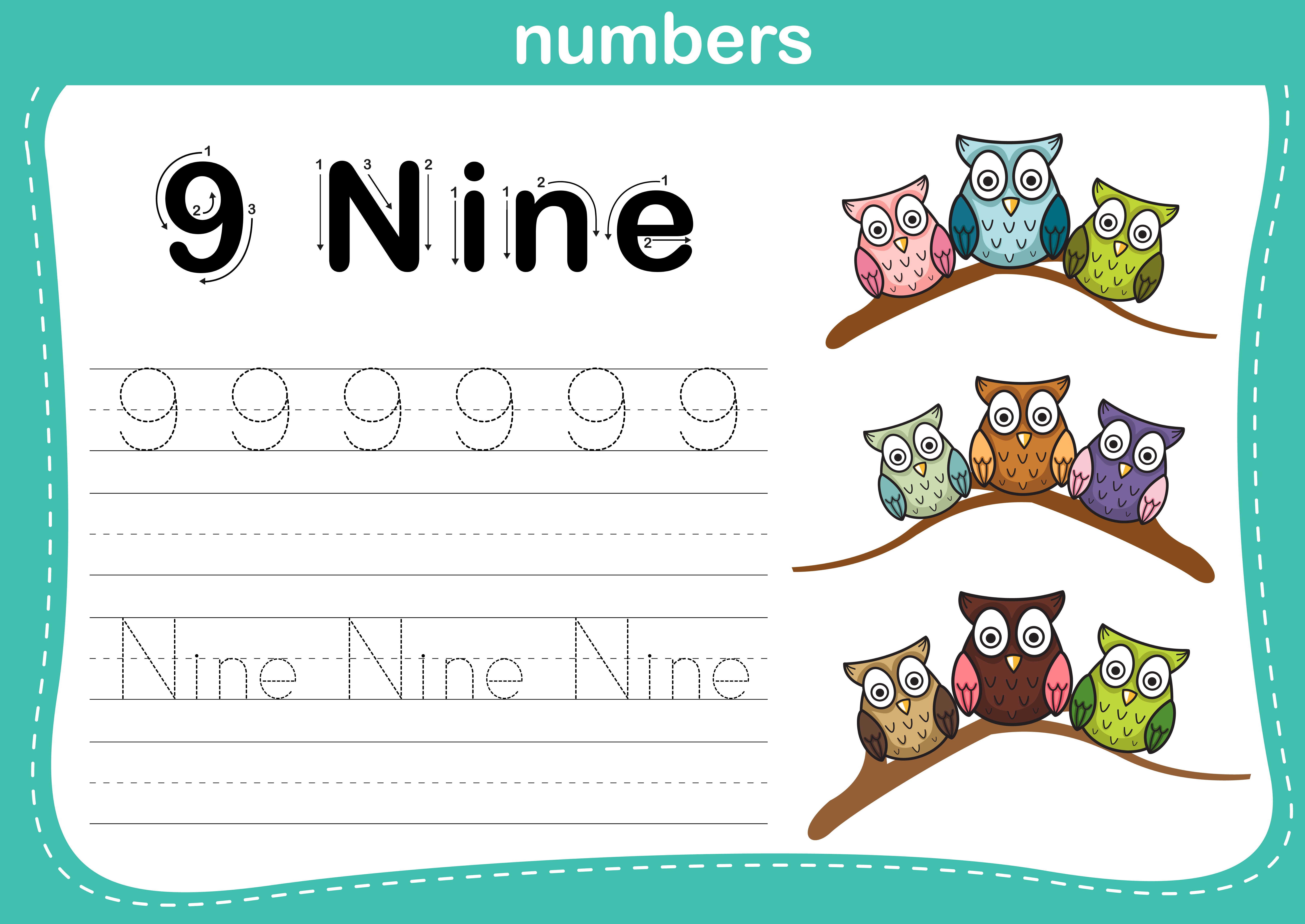 Schede numeri in inglese per bambini da scaricare gratis