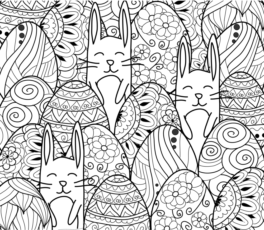 Disegni da colorare per le feste di Pasqua: il coniglietto