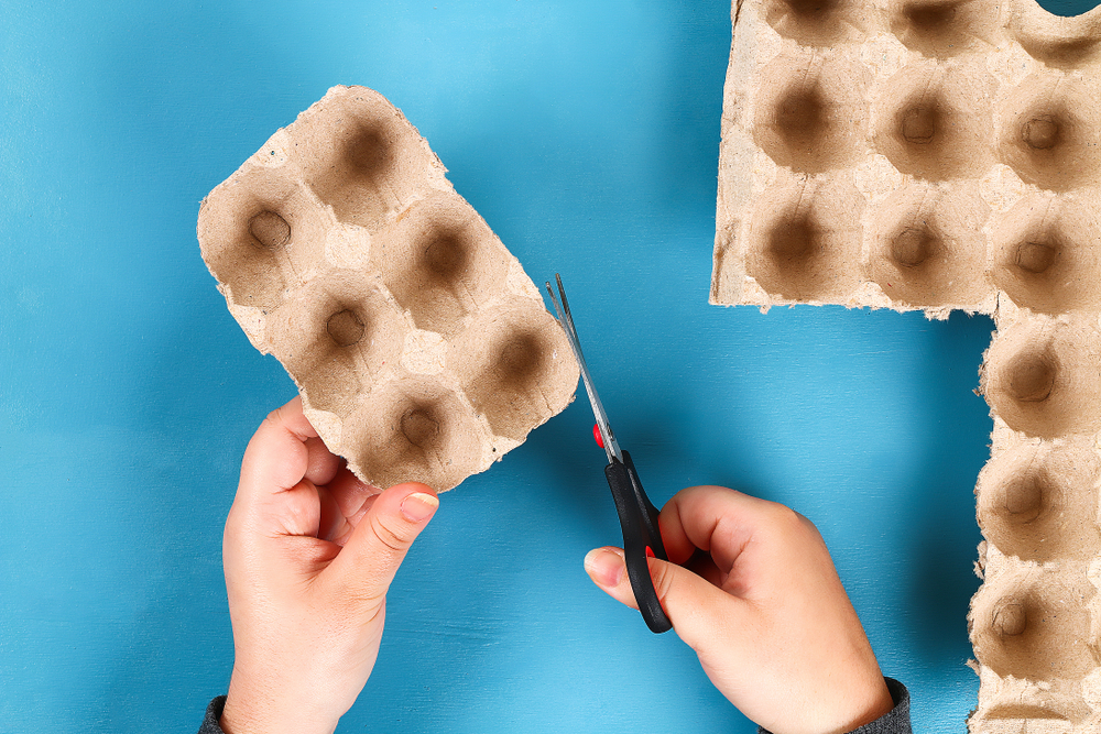 Segnaposto matrimonio con riciclo: le rose con i cartoni delle uova