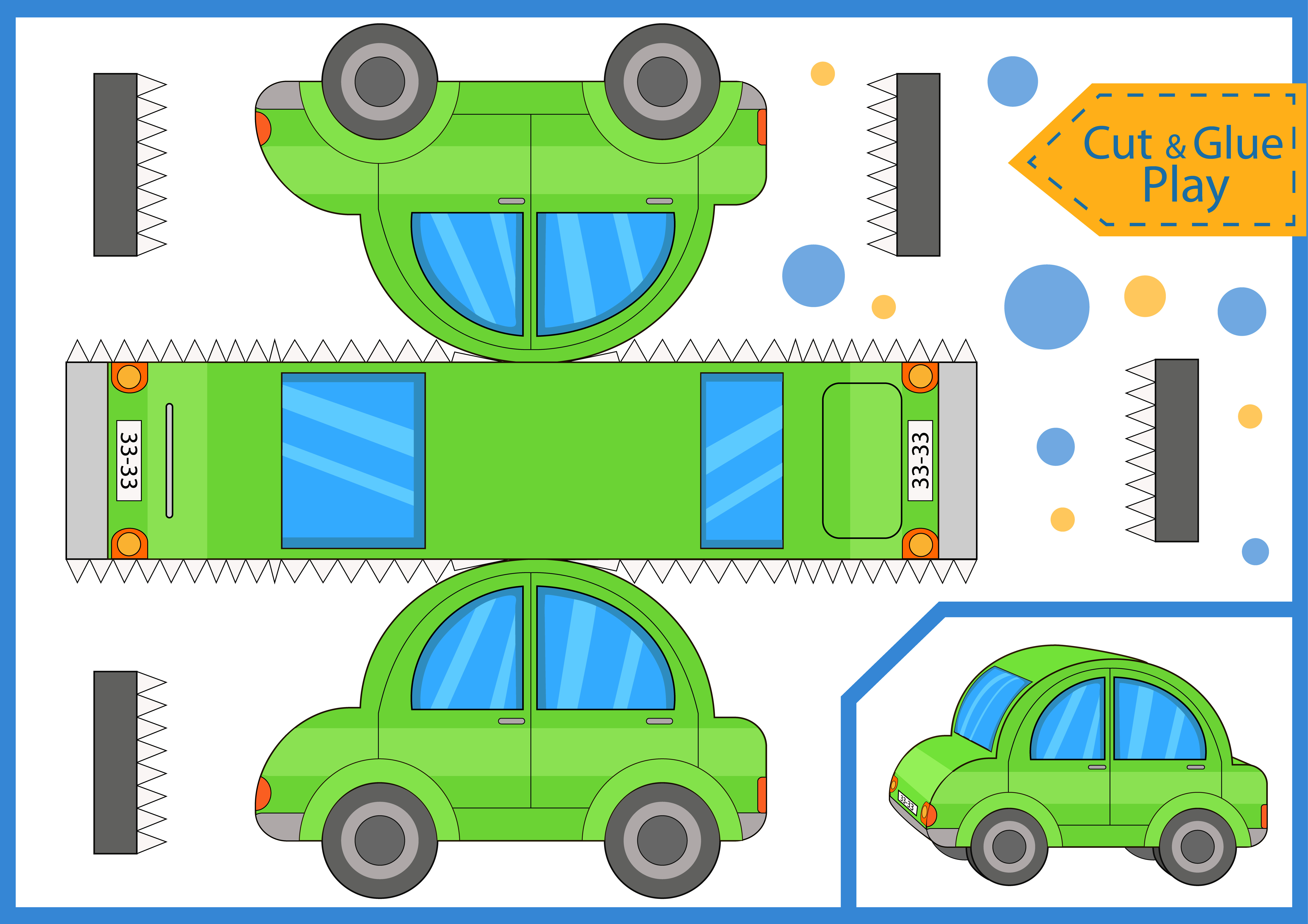 Macchine di carta fai da te da stampare e costruire: 11 modelli gratis