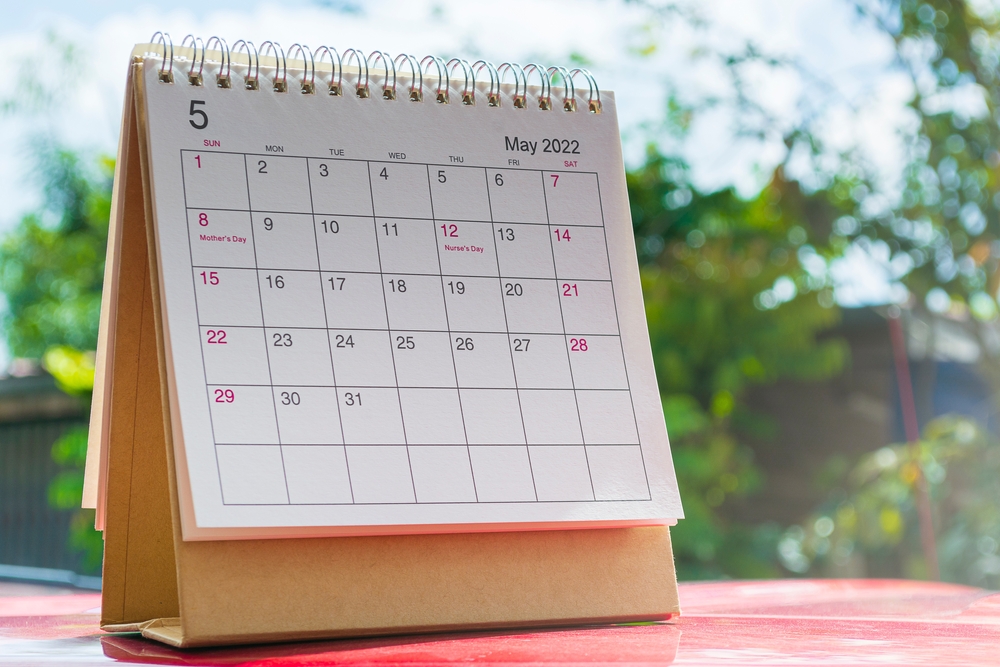 Calendario maggio 2022 da stampare: 9 modelli gratis