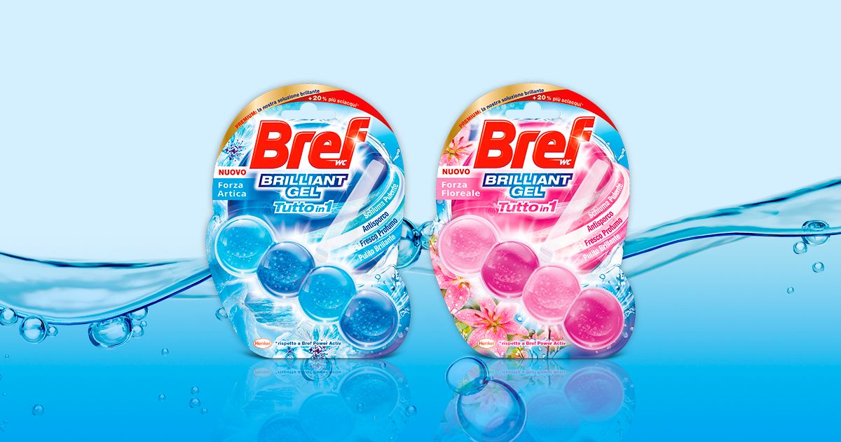 Bref Brilliant Gel: la novità del Tutto in 1 e come si usa per un WC pulito, fresco e brillante