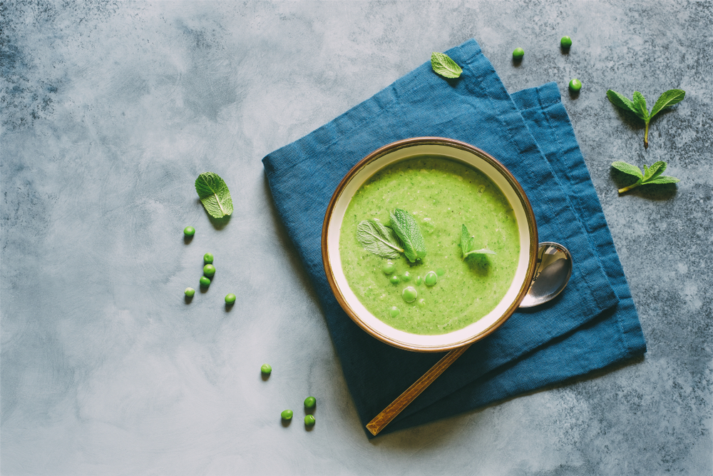 Ricetta della crema di piselli alla menta