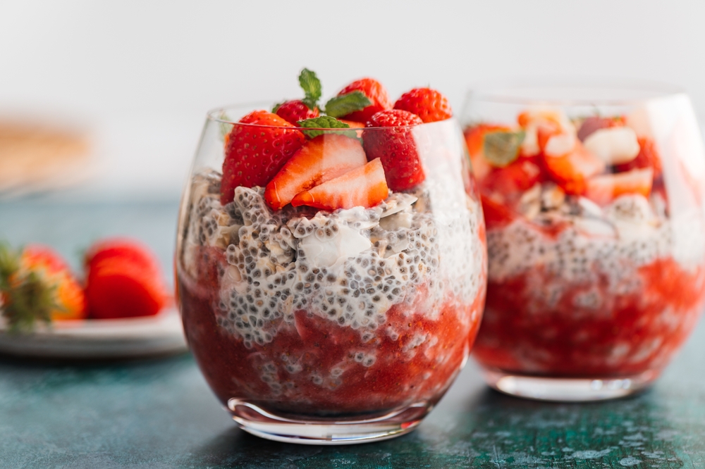 Budino di Chia alle fragole e al cioccolato